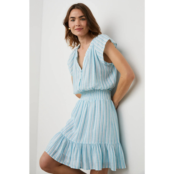 RAILS NWT Augustine Laguna Stripe Linen Blend Dress // L - Picture 1 of 15